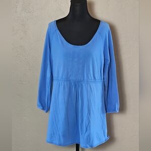 [Eddie Bauer] 3/4 Sleeve Boat Neck Blue Top 《L》